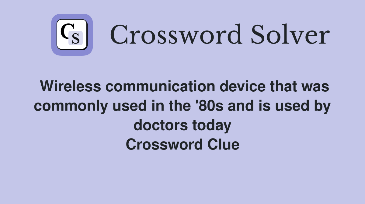 Wireless communication device that was commonly used in the '80s and is